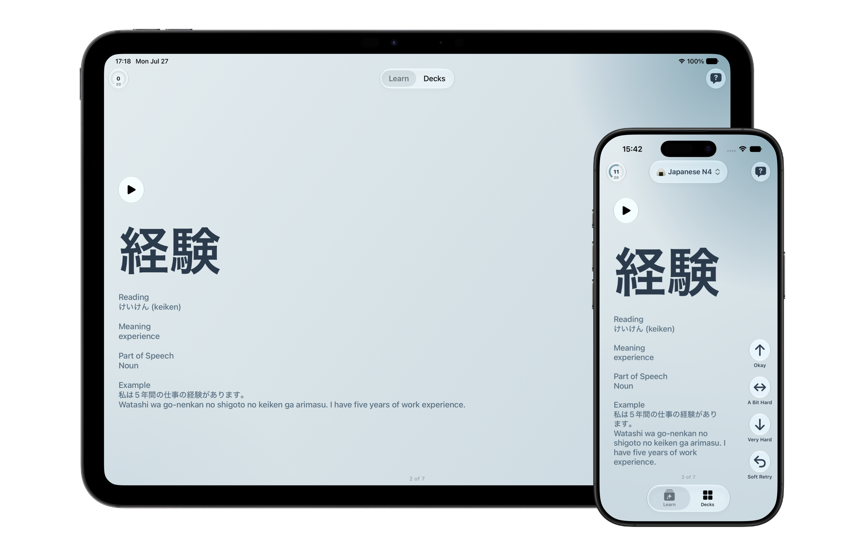 ReelLearn running on iPad and iPhone